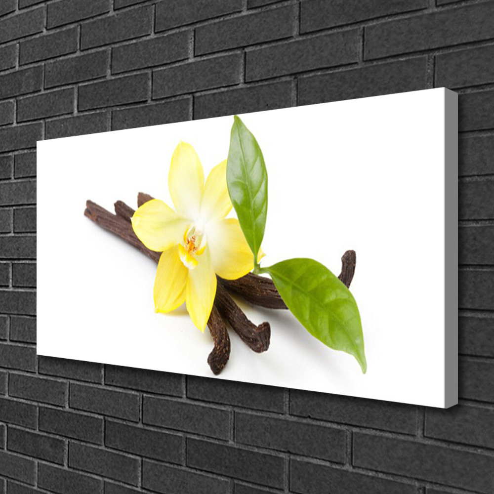 Impression sur toile haut de gamme 100x50 cm motif floral feuilles de vanille