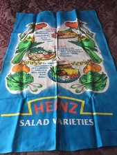 TEA TOWEL VINTAGE RETRO HEINZ SALAD VARIETIES RECIPES ALL COTTON NEW