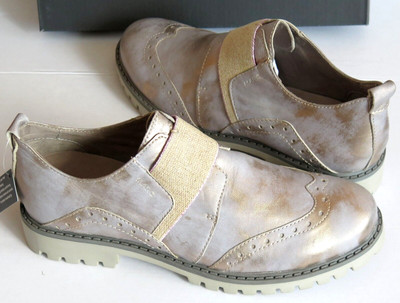 MARC Shoes Slipper Halbschuhe Gr. 41 Leder Grau-Bronze Ballerinas