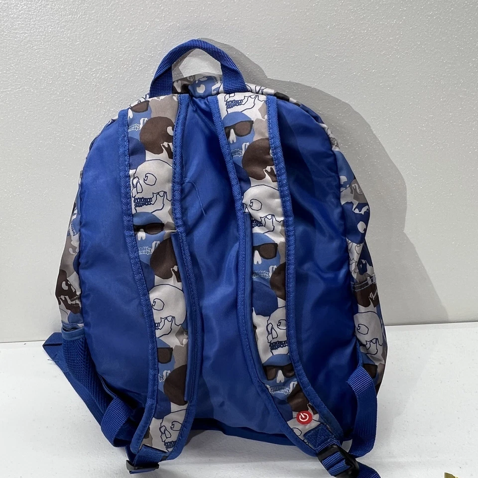 Mochila Circo 17” Azul Y Gris Calavera Iluminada (Push Power) Con Cierre de Cremallera Foto 2 de 4