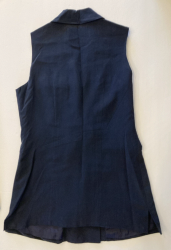 NWT Vtg 90s Hugo Buscati Victoria's Secret Sz 8 Navy Blue Sleeveless Skirt Suit - Picture 7 of 10