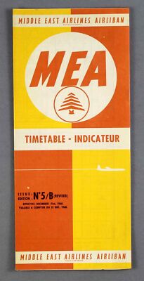 MEA MIDDLE EAST AIRLINES AIR LIBAN FLUGPLAN DEZEMBER 1968 VC10 CARAVELLE 707