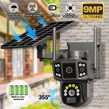 Solar Battery Powered Wireless Outdoor Pan/Tilt Home Security Camera System WiFi