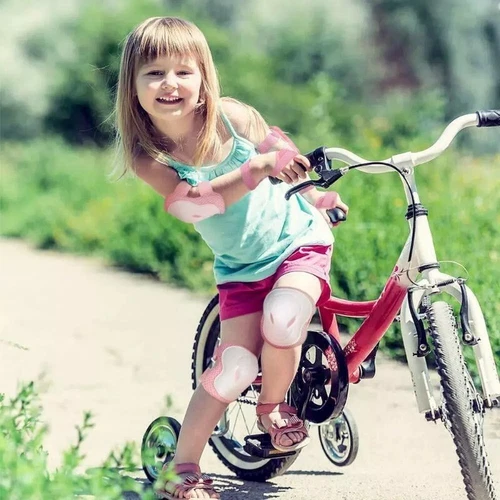 6Stk Schutzausrüstung Set Protektoren Kinder Knieschoner Schoner Inline Skates!! - Bild 48 von 49
