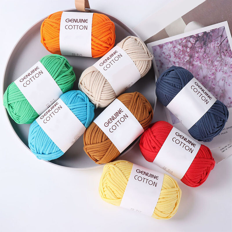 Cotton Hollow Yarn For Crochet Nylon Round Hand Knitting Yarn Bag cushion  DIY