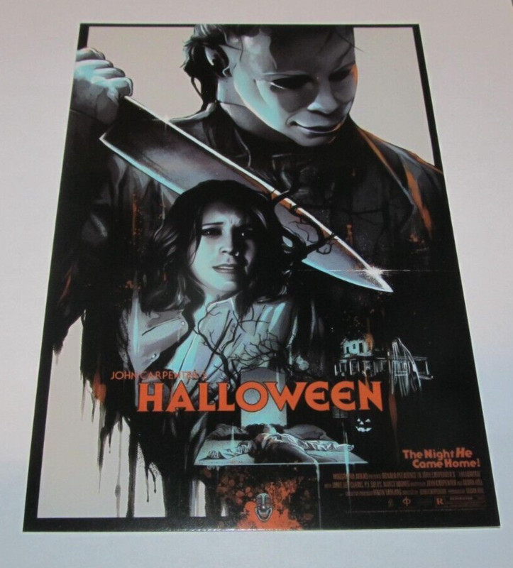 Vintage Scary Horror Movie Card Postcard Size Halloween Jamie Lee Curtis JASON