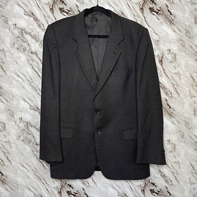 Vittorio Rex Italy Men s Dark Gray Wool 2 Button Blazer Jacket Size 44 L Wool