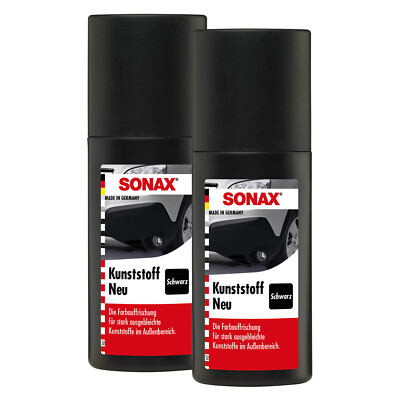 2x SONAX KunststoffNeu Schwarz Kunststoff-Neu KunststoffPflege Pflege 100ml