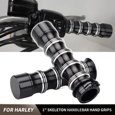 Black Left Right 1" Handlebar Hand Grips For Harley Dyna Low Rider Sportster 883