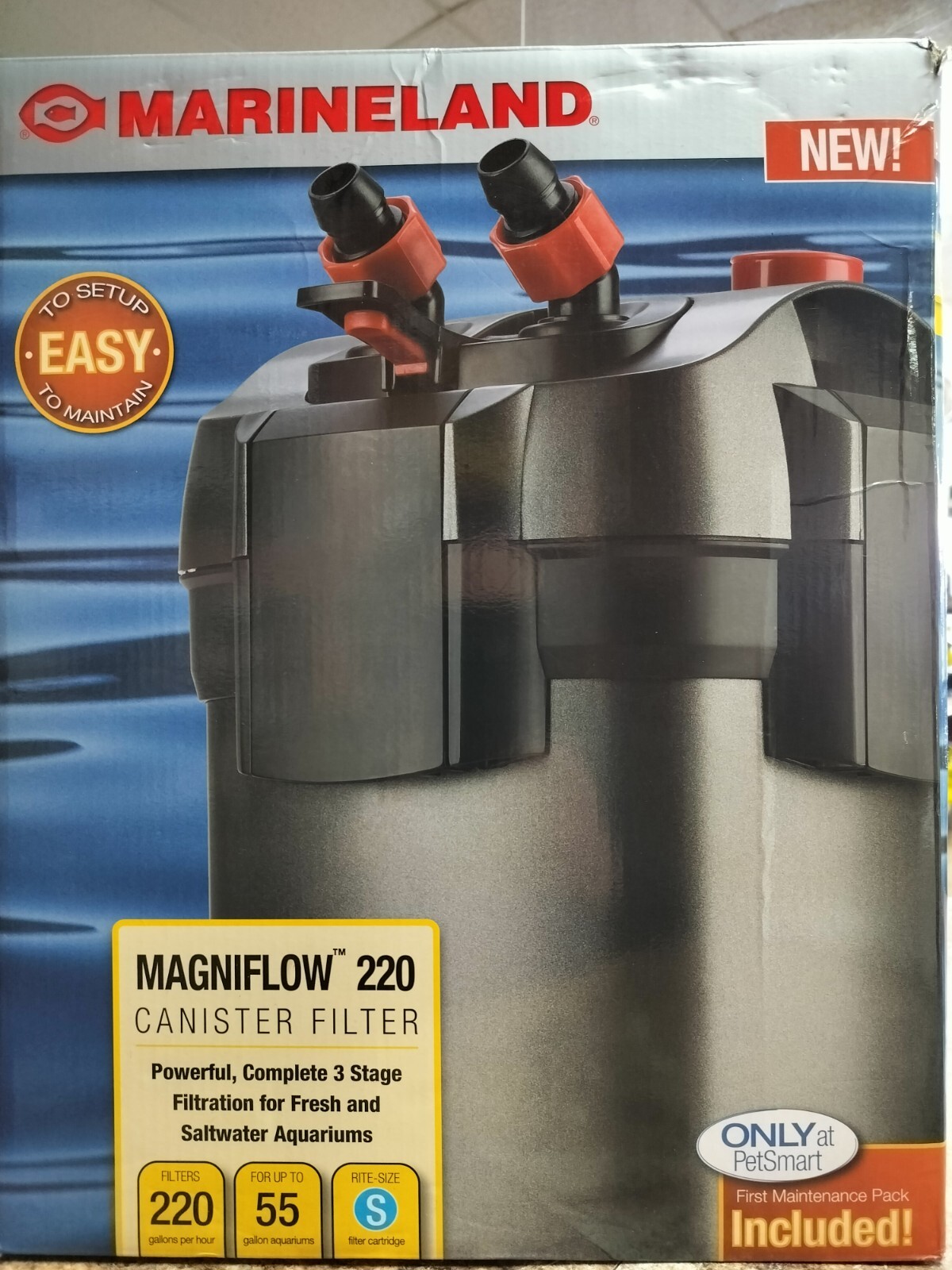 Marineland Magniflow 220 GPH Canister Aquarium Filter NEW