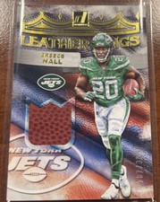2022 Donruss Breece Hall Leather Kings Patch /399. New York Jets