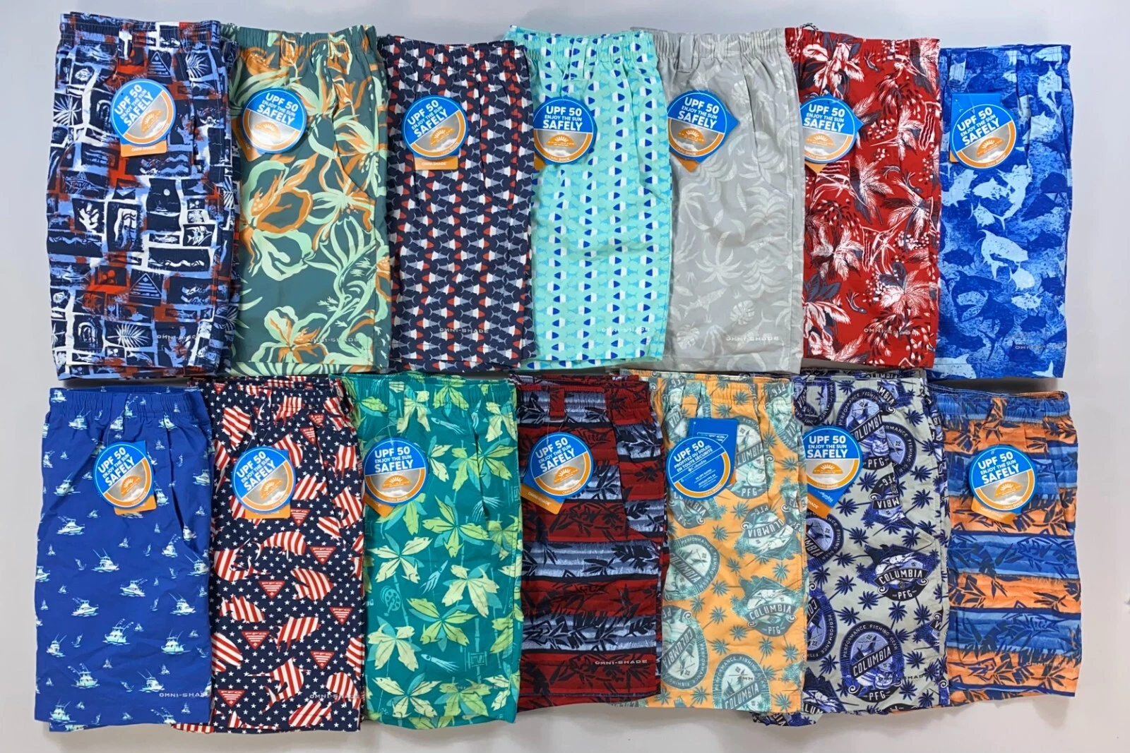 Men's Columbia PFG Omni-Shade Super Backcast Water Shorts Swim Trunks 6" inseam