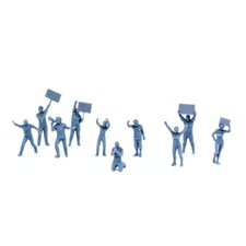Outland Models Scenery Protester Figure Set 1:87 HO Scale