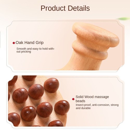 12 Beads Wooden Mushroom Massager Gua Sha Brush For Full Body Use - 第 5/14 張圖片