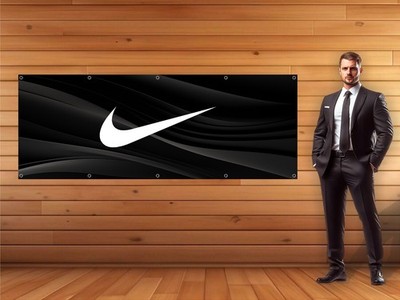 NIKE Logo Printed Vinyl Banner 36in x 96in - Sports Sign Banner