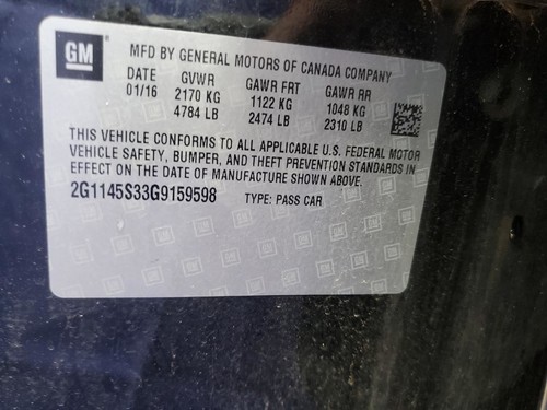 Passenger Tail Light Quarter Panel Mounted Fits 14-20 IMPALA 258255 - Picture 12 of 12