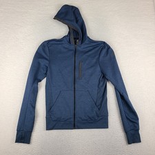 Adidas Hoodie Mens Small Navy Blue Full Zip Clima Lite Activewear