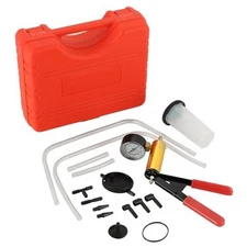  2 in 1 Brake Bleeder Kit with Hand Held Vacuum Pump Tester 16PCS Brake Red