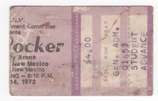 Joe Cocker 4/14/72 University of New Mexico Arena Ticket Stub