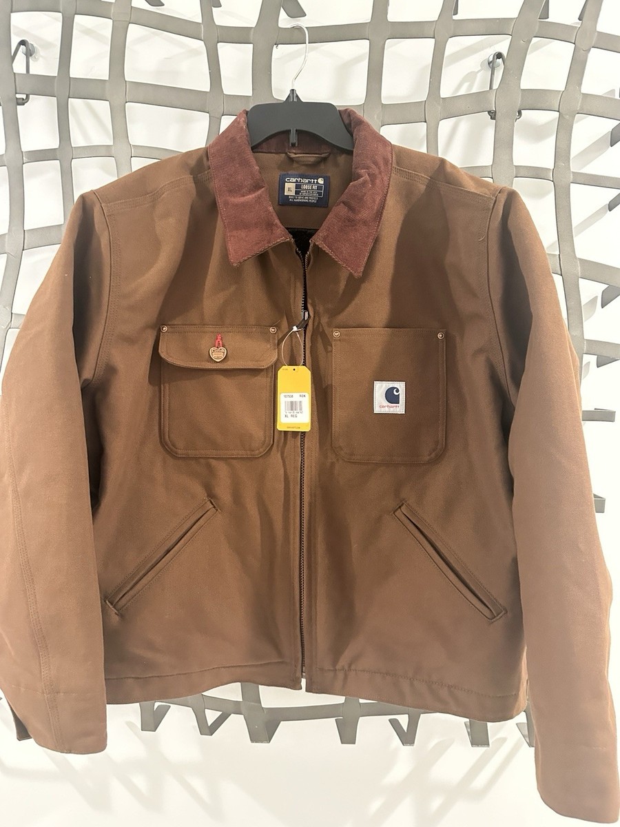 New Carhartt Crafted Series Duck Sherpa Lined Chore Jacket USA