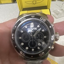 Invicta Chronograph Quartz 48mm Black Dial Si...