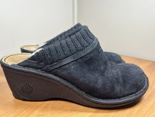 UGG Australia Gael Black Shearling Mule Clog Womens Size 7 Shoes S/N 1934 NICE