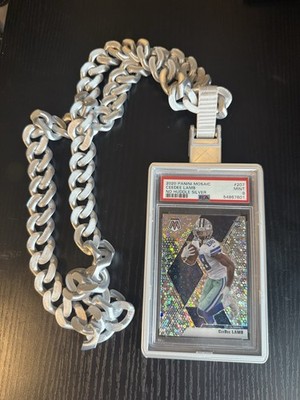PSA/cgc  SLAB CHAIN. Cuban Chain. Card Not Included. Silver Silk Pla. 3d Printed