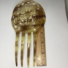 7  Celluloid Elaborate Haircomb Mantilla Antique