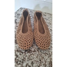 ARCHE Brown Lilly Maya Nubuck Ballet Flats Women's 38 US 7.5 Leather Perforated