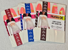 Shirt Cream Surf Swim Top Long Sleeve UPF50 Moisture Wick Youth Girl By Hurley