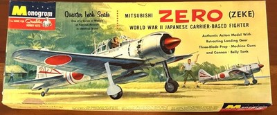 Monogram 1962 WWII Mitsubishi Zero Zeke 1/4 Scale Model Unassembled PA73-98