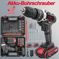 24V Cordless Impact Driver Hammer Drill Combo Kit with 2 Battery & Charger.