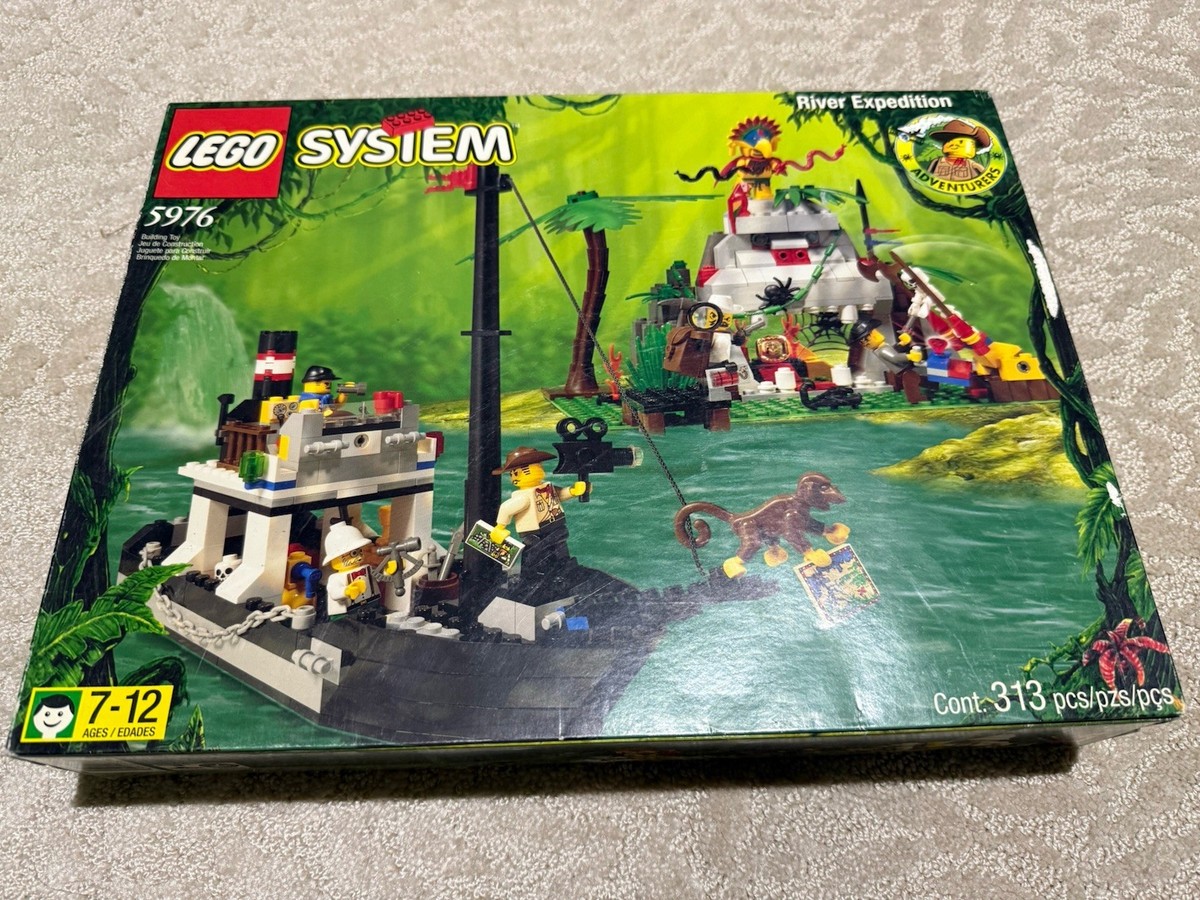 LEGO 5976 Adventurers River Expedition Jungle Amazon Temp1e Boat 1999 NEW