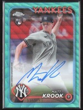 Matt Krook 2024 Topps Chrome Aqua Wave Refractor RC Auto /199 #RA-MK New York