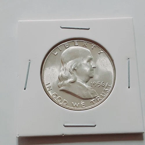 1956 GEM BU?  90% Silver Franklin Half  Dollar!!    Nice coin!   A241