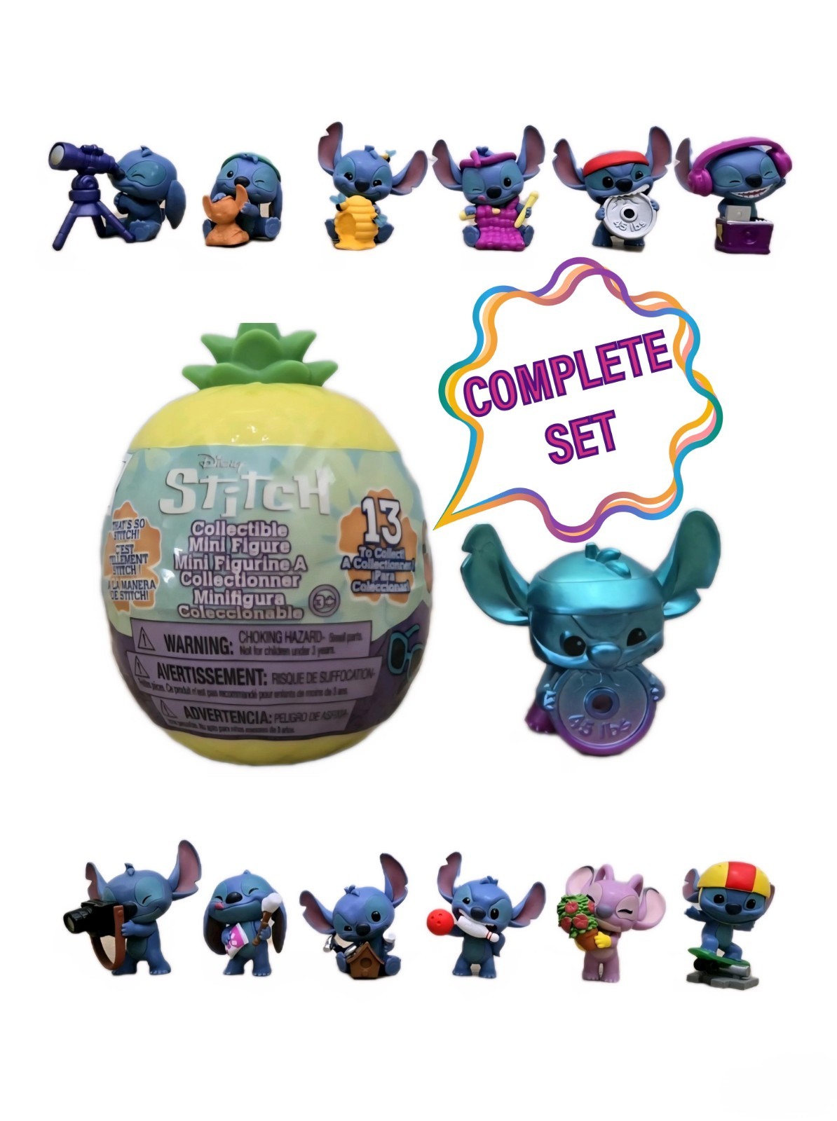 Disney THAT'S SO STITCH Hobbies Series COMPLETE SET OF 13 Pineapple Capsule RARE