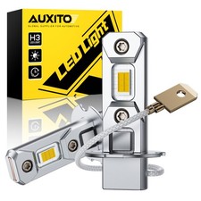 Auxito H3 Led Headlight 100w 10000lm Fog Bulb Light 3000k Golden Yellow Drl Lamp
