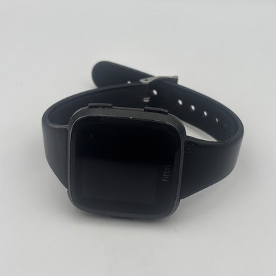 Fitbit Versa Smartwatch FB504 Black- RESET - TESTED - Small Band