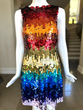 Alice and Olivia Incredible Sequin Rainbow Mini Dress