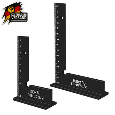 Schlosserwinkel Set 2er für Präzisionsarbeit, aluminium, 100x70mm & 150x100mm