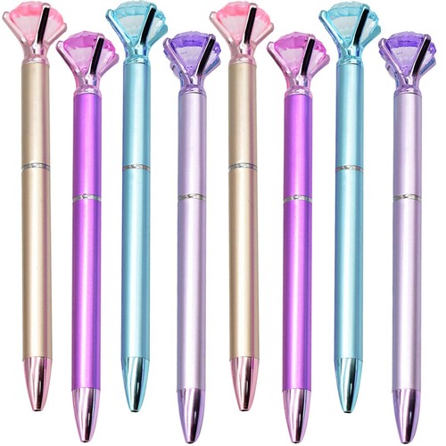 24 PCS Diamond Ballpoint Pen Black Ink Retractable Crystal Jewel Pens Bling M...