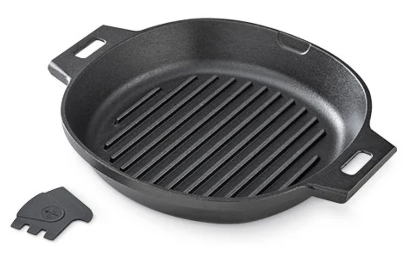 Pampered Chef Cast Iron Grill Pan Skillet 12"