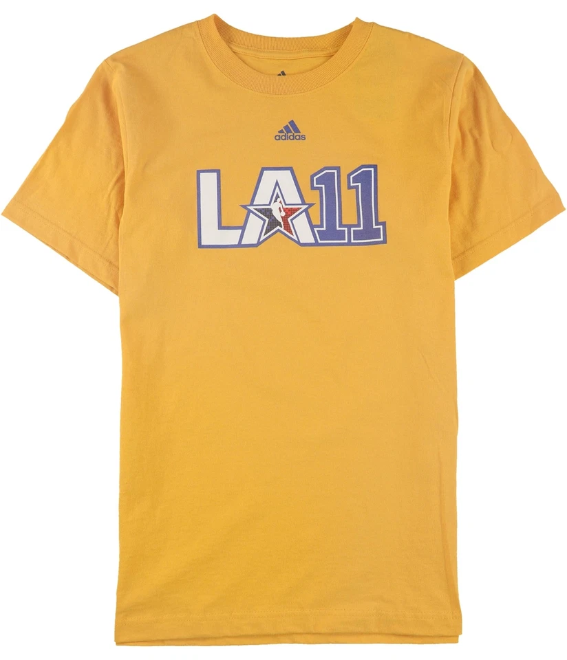 Adidas Hombre LA 11 Camiseta Gráfica, Amarillo, 2XL