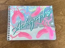 Vintage 90s Foil Mirror Cover Hambly studios Autograph book