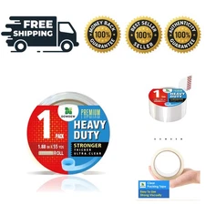 Clear Heavy Duty Packaging Tape 1.88 in x 55 Yards - Ultra Strong for Shipping