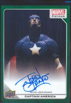 2023 UD MARVEL PLATINUM MARVEL CAPTAIN AMERICA JOHN STAMKO AUTO AUTOGRAPH /10!