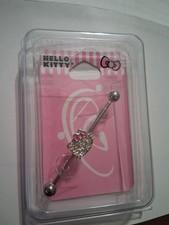 Hello Kitty Post Earring New Claire's Sliver with Rhinestone