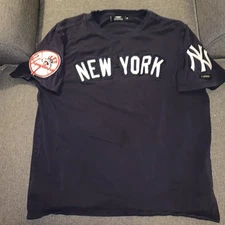 Men’s New York Yankees Pro Standard Classic Chenille Logo Shirt Navy ~ 2XL (XL)