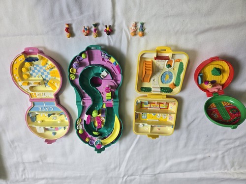Polly Pocket Vintage Bluebird lotto 3 compatte 1 giocattolo McDonald's 6 personaggi VHTF