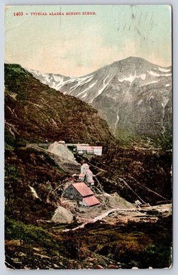 Berkeley Antique Alaska Postcard Typical Mining Scene Gold Rush 1909